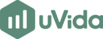 Logo von uVida mit stilisiertem Blatt und Balkendiagramm